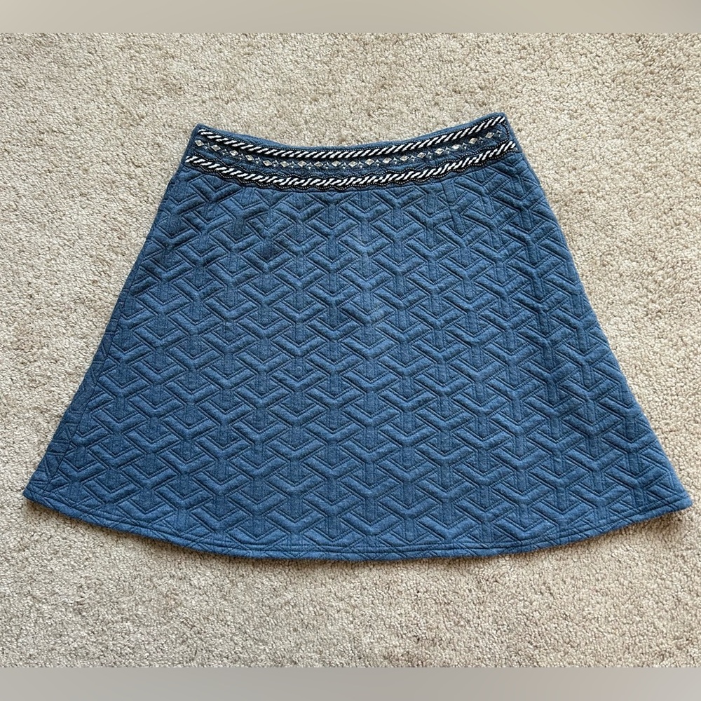 Francescas Dina be Blue Quilted Jeweled Skirt